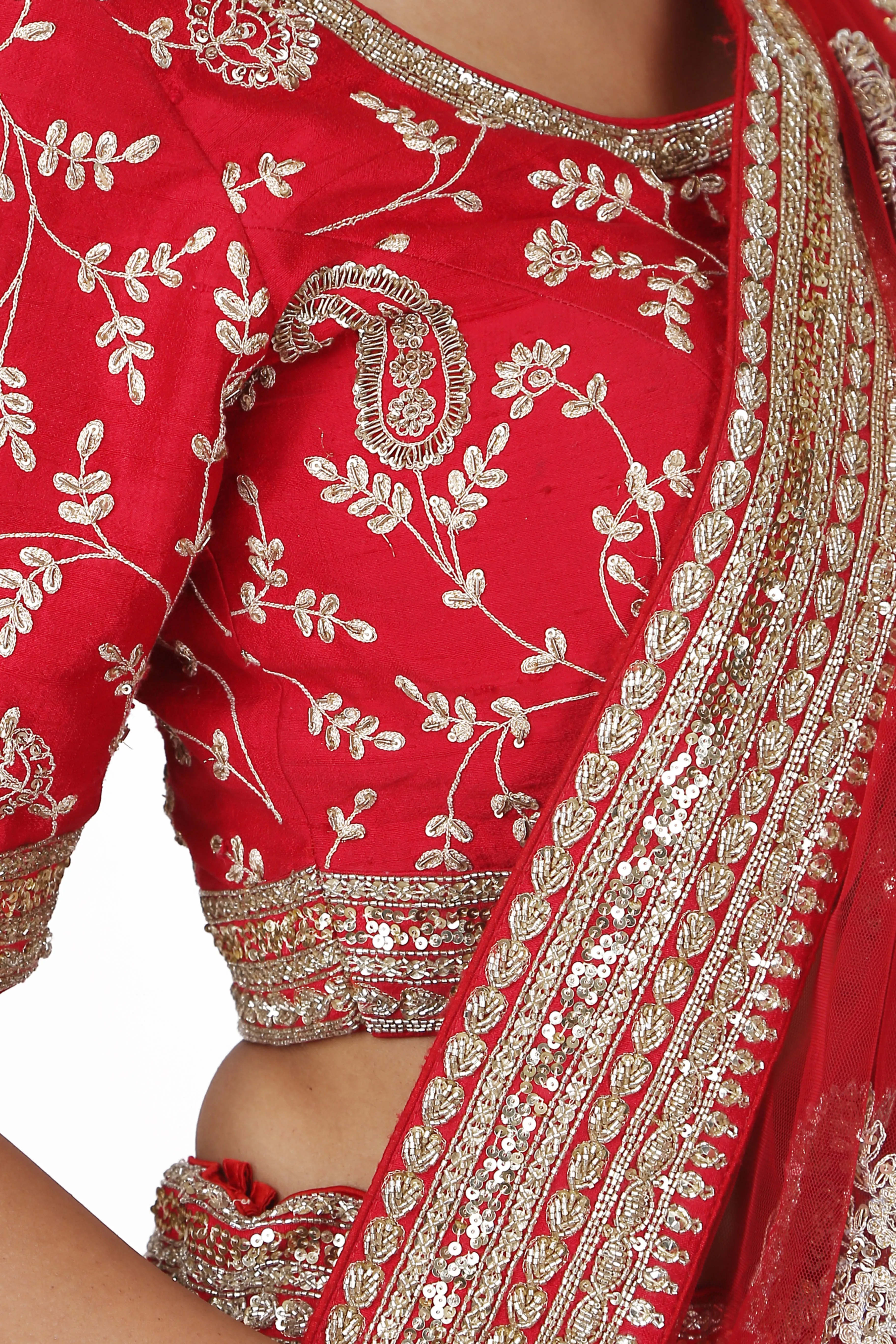 Vermilion Red Lehenga Set